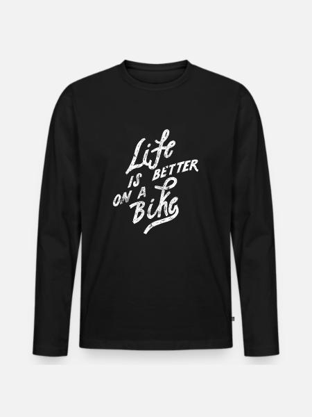 Bicycle cycling saying - Men's Premium Organic Long Sleeve Shirt - black