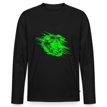 motocross helm extremsport - Männer Premium Bio Langarmshirt - Schwarz - Vorne - Nico (187cm)