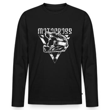 motocross helm extremsport - Männer Premium Bio Langarmshirt - Schwarz - Vorne - Nico (187cm)