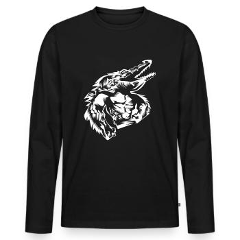 crocodile beast aligator - Men's Premium Organic Long Sleeve Shirt - black - Front - Nico (187cm)