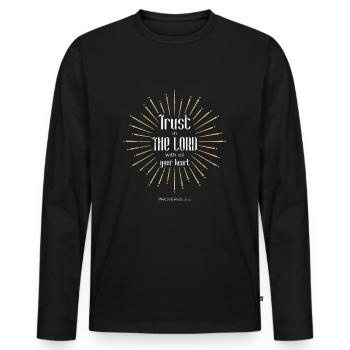 Bible disant le verset de Jésus disant - T-shirt manches longues Premium bio Homme - noir - Devant - Nico (187cm)