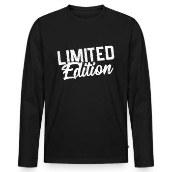 limited edition - Männer Premium Bio Langarmshirt - Schwarz - Vorne - Nico (187cm)