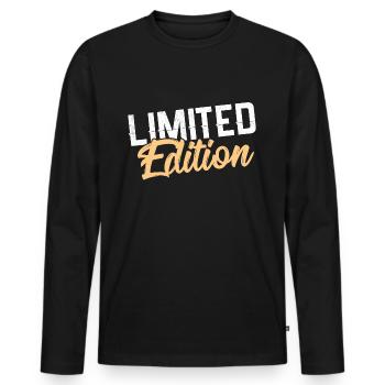 limited edition - Men's Premium Organic Long Sleeve Shirt - black - Front - Nico (187cm)