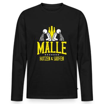 malle puke booze - Men's Premium Organic Long Sleeve Shirt - black - Front - Nico (187cm)