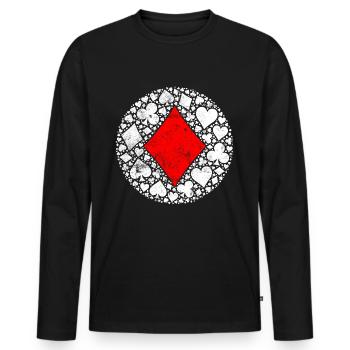 Poker Karo Symbol Karten - Männer Premium Bio Langarmshirt - Schwarz - Vorne - Nico (187cm)