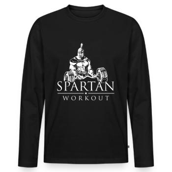 spartan workout sparta - T-shirt manches longues Premium bio Homme - noir - Devant - Nico (187cm)