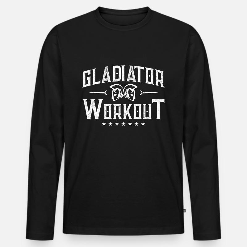 spartan gladiator workout - Männer Premium Bio Langarmshirt - Schwarz