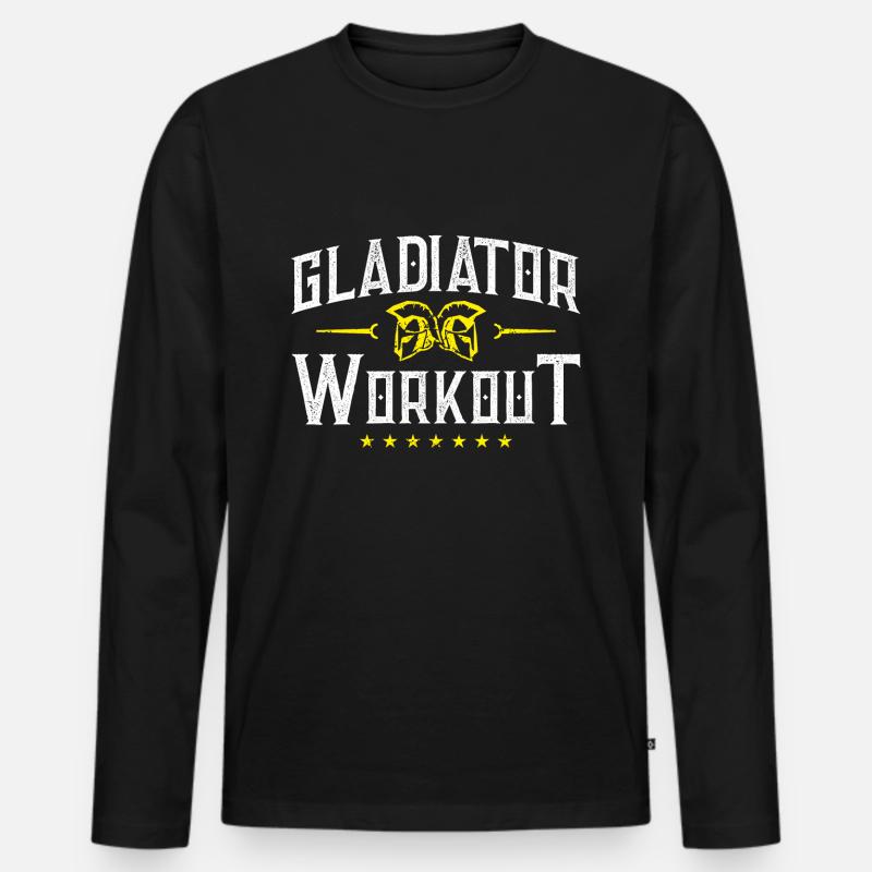 spartan gladiator workout - Männer Premium Bio Langarmshirt - Schwarz