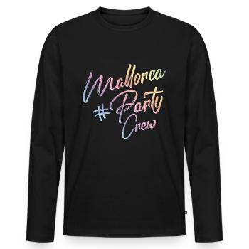 Majorca party crew - Men's Premium Organic Long Sleeve Shirt - black - Front - Nico (187cm)