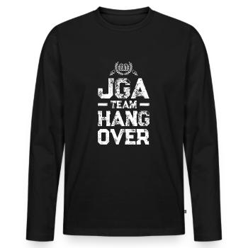 jga hangover team bier jga - Männer Premium Bio Langarmshirt - Schwarz - Vorne - Nico (187cm)