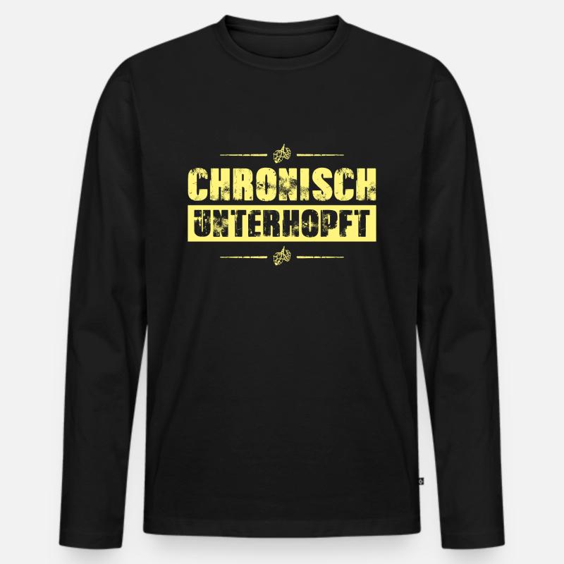 chronisch unterhopft - Männer Premium Bio Langarmshirt - Schwarz