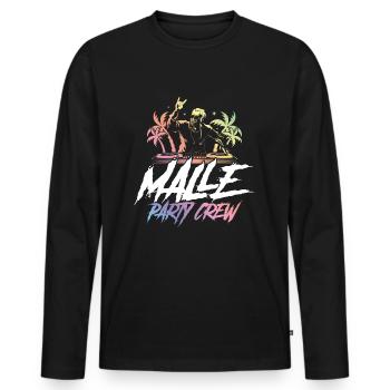malle dj party crew - Männer Premium Bio Langarmshirt - Schwarz - Vorne - Nico (187cm)