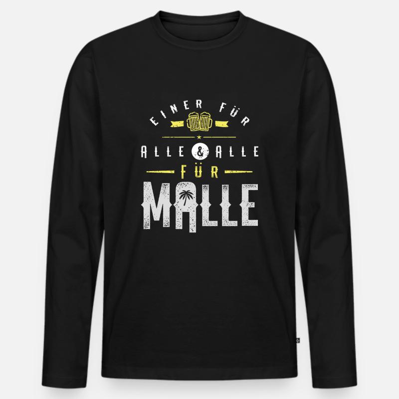 malle spruch bier - Männer Premium Bio Langarmshirt - Schwarz