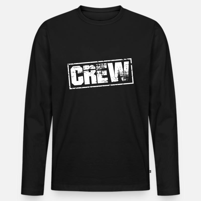 crew - Männer Premium Bio Langarmshirt - Schwarz
