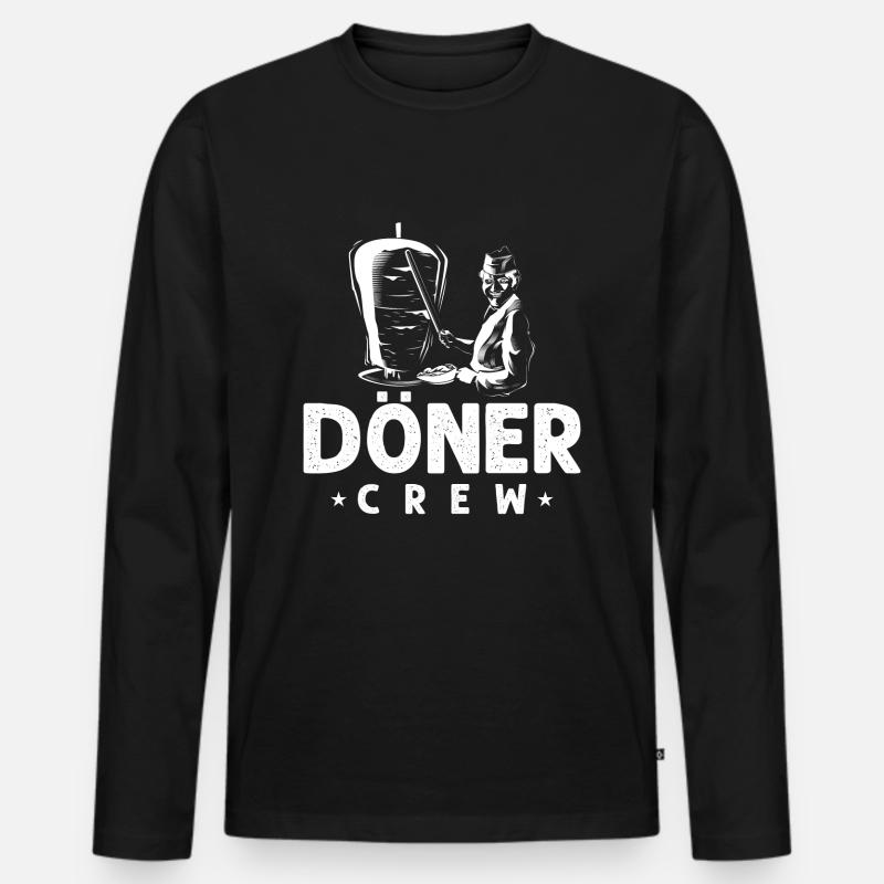 döner crew - Männer Premium Bio Langarmshirt - Schwarz