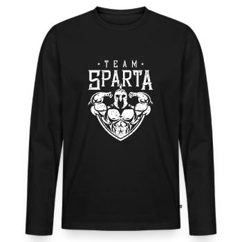 Sparta team workout - Men's Premium Organic Long Sleeve Shirt - black - Front - Nico (187cm)