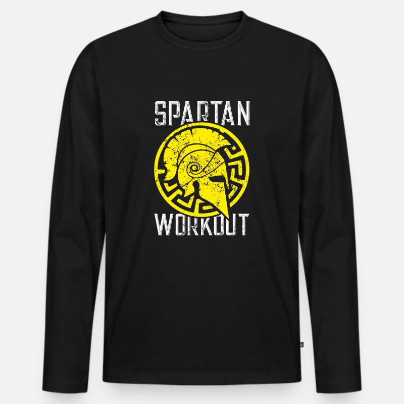 spartan workout - Männer Premium Bio Langarmshirt - Schwarz