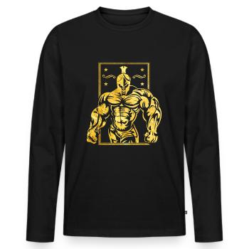 or spartiate - T-shirt manches longues Premium bio Homme - noir - Devant - Nico (187cm)