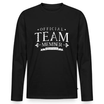 membre de l'équipe - T-shirt manches longues Premium bio Homme - noir - Devant - Nico (187cm)