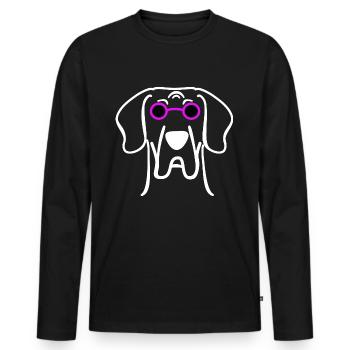 Cool Great Dane avec des lunettes de soleil - T-shirt manches longues Premium bio Homme - noir - Devant - Nico (187cm)