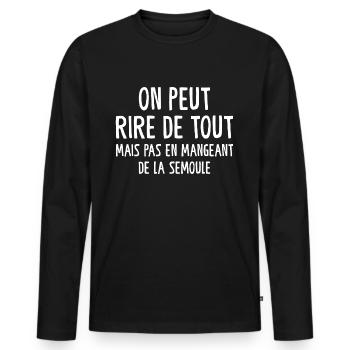 Citation drôle, citation drôle - T-shirt manches longues Premium bio Homme - noir - Devant - Nico (187cm)