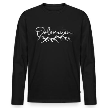 Dolomites Alpes Montagnes - T-shirt manches longues Premium bio Homme - noir - Devant - Nico (187cm)