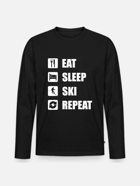 Skiing - Men's Premium Organic Long Sleeve Shirt - black