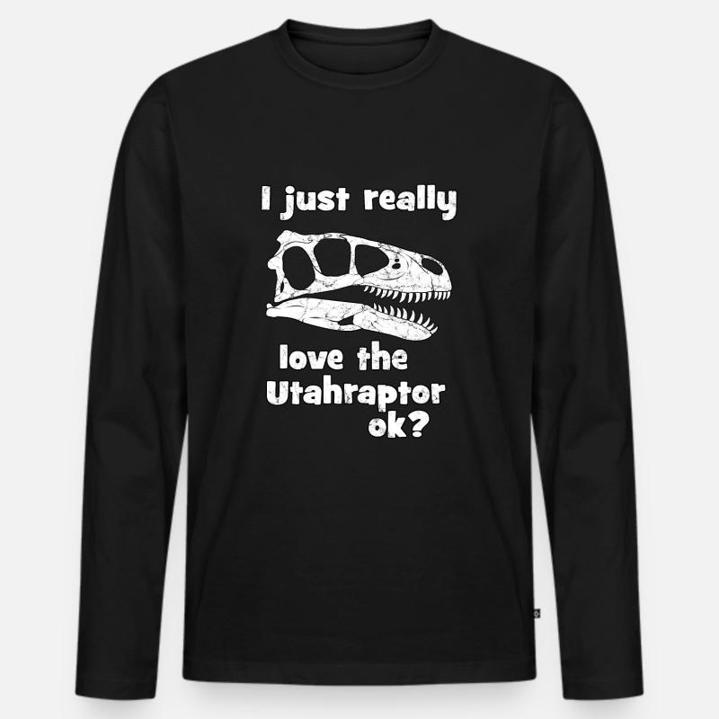Utahraptor - Männer Premium Bio Langarmshirt - Schwarz