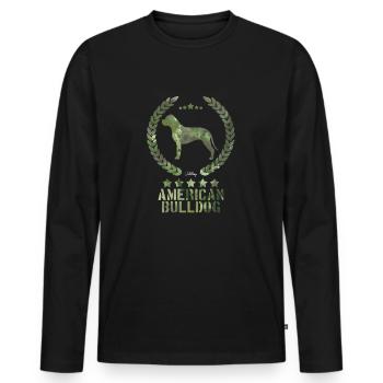 americanbulldogarmy - T-shirt manches longues Premium bio Homme - noir - Devant - Nico (187cm)