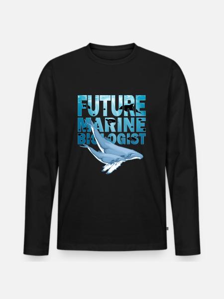Humpback Whales Future Marine Biologist - Men's Premium Organic Long Sleeve Shirt - black