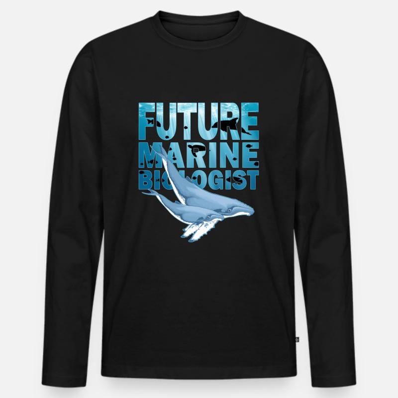 Buckelwale Future Marine Biologist - Männer Premium Bio Langarmshirt - Schwarz