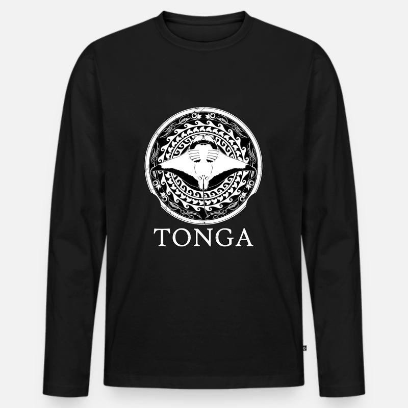 Tonga Mantarochen - Männer Premium Bio Langarmshirt - Schwarz
