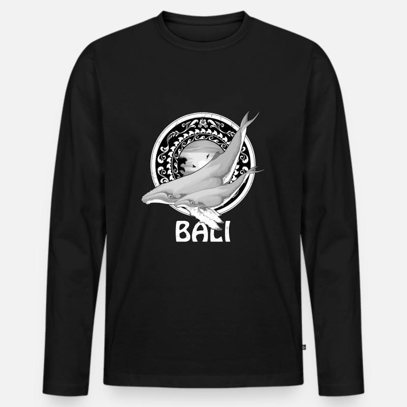 Buckelwale Bali Indonesien - Männer Premium Bio Langarmshirt - Schwarz
