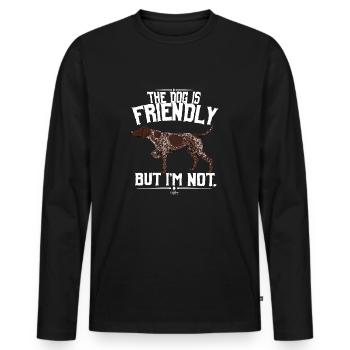 ssfriendly6 - T-shirt manches longues Premium bio Homme - noir - Devant - Nico (187cm)