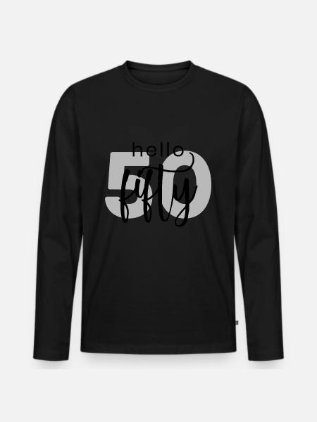 50th birthday - Men's Premium Organic Long Sleeve Shirt - black