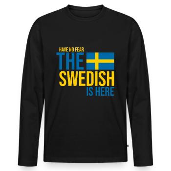 Sweden Swedish - Men's Premium Organic Long Sleeve Shirt - black - Front - Nico (187cm)
