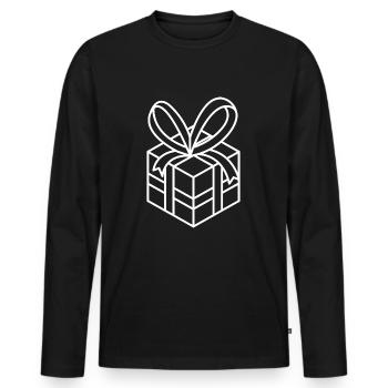 Gift Package Birthday Present - Men's Premium Organic Long Sleeve Shirt - black - Front - Nico (187cm)