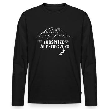 Zugspitze - Männer Premium Bio Langarmshirt - Schwarz - Vorne - Nico (187cm)