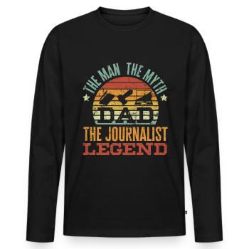 Journalist Journalism Father - Men's Premium Organic Long Sleeve Shirt - black - Front - Nico (187cm)