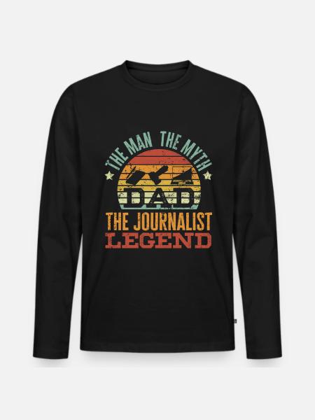Journalist Journalism Father - Men's Premium Organic Long Sleeve Shirt - black
