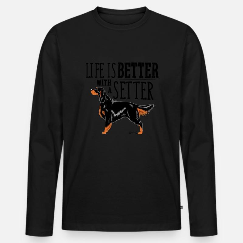 Gordon Setter Besser - Männer Premium Bio Langarmshirt - Schwarz