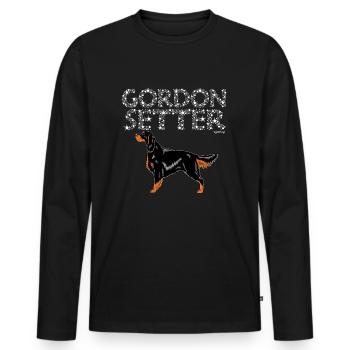 Gordon Setter Bling - Männer Premium Bio Langarmshirt - Schwarz - Vorne - Nico (187cm)