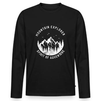 dire des montagnes - T-shirt manches longues Premium bio Homme - noir - Devant - Nico (187cm)