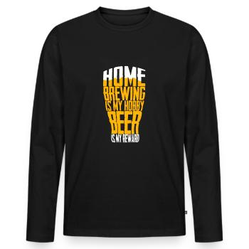 brasseur de bière - T-shirt manches longues Premium bio Homme - noir - Devant - Nico (187cm)