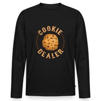 Marchands de biscuits - T-shirt manches longues Premium bio Homme - noir - Devant - Nico (187cm)