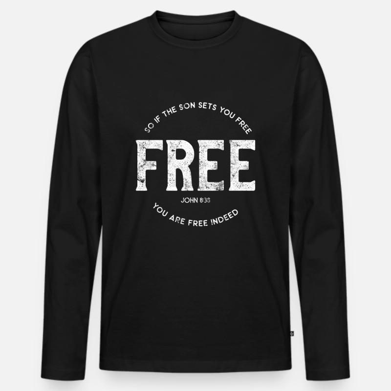Jesus macht dich frei - Männer Premium Bio Langarmshirt - Schwarz