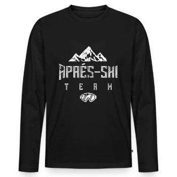 apres ski party équipe - T-shirt manches longues Premium bio Homme - noir - Devant - Nico (187cm)
