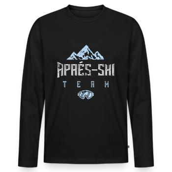 apres ski team - Men's Premium Organic Long Sleeve Shirt - black - Front - Nico (187cm)