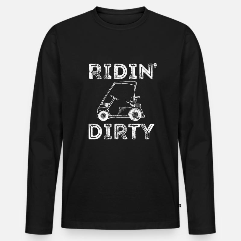 Golf caddy lustig - Männer Premium Bio Langarmshirt - Schwarz