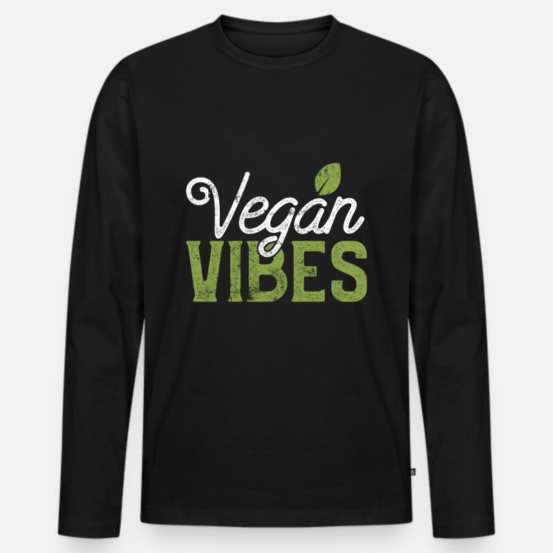 Vegan spruch - Männer Premium Bio Langarmshirt - Schwarz